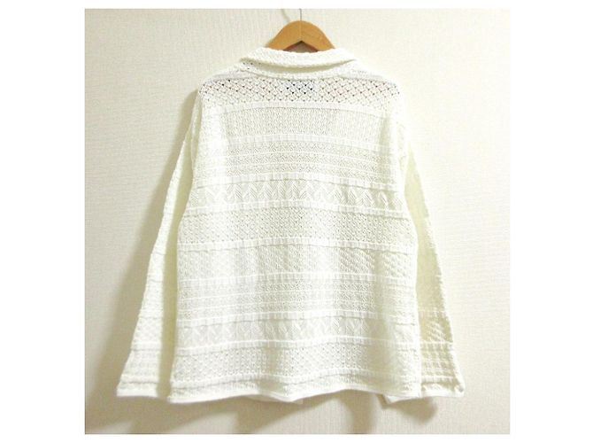Autre Marque Chaqueta de crochet y encaje a rayas three dots - vista 2