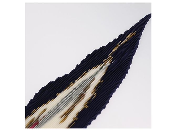 Hermès HERMES Pañuelo Pleated Carre 90 Seda Navy - vista 13