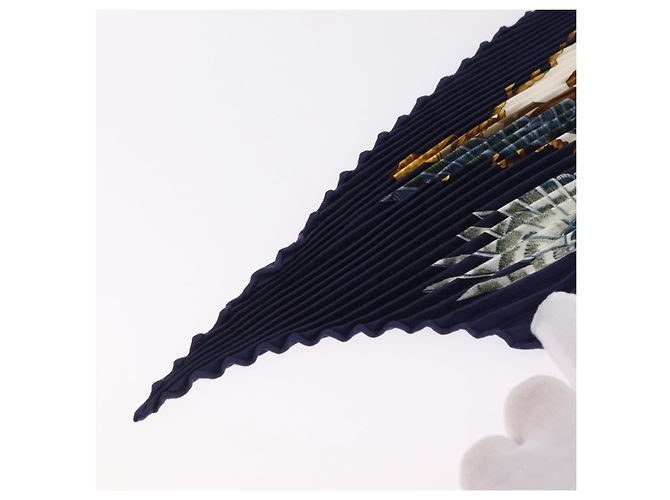 Hermès HERMES Pañuelo Pleated Carre 90 Seda Navy - vista 2