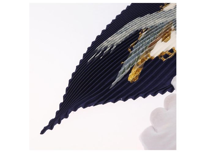 Hermès HERMES Pañuelo Pleated Carre 90 Seda Navy - vista 8