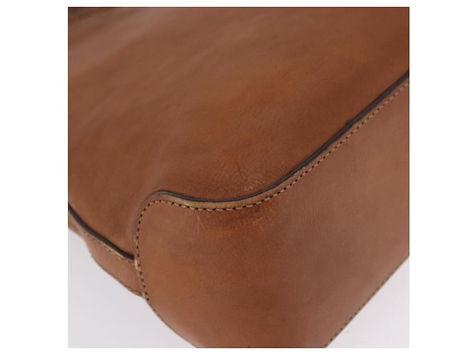 GUCCI Shoulder Bag Leather Brown Gold Tone 257026 - vista 14