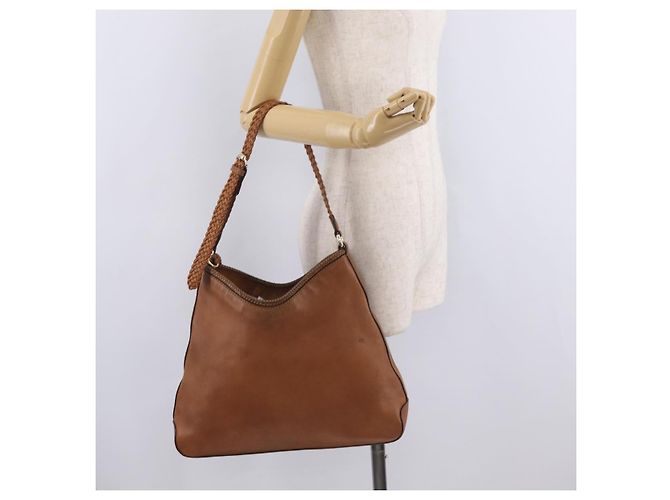 GUCCI Shoulder Bag Leather Brown Gold Tone 257026 - vista 25