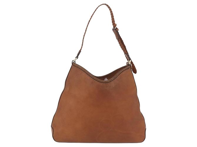 GUCCI Shoulder Bag Leather Brown Gold Tone 257026 - vista 3