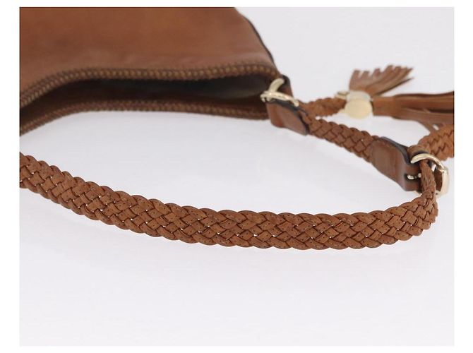 GUCCI Shoulder Bag Leather Brown Gold Tone 257026 - vista 8