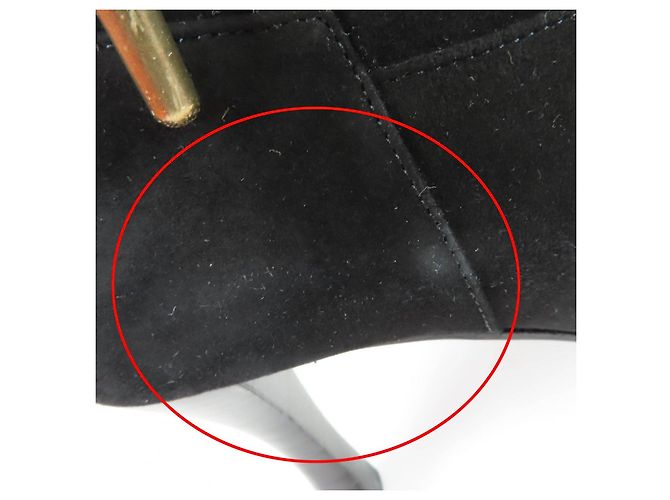 Hermès BOHEME Bottines montantes en cuir daim et ruban de soie 37.5 - vue 11