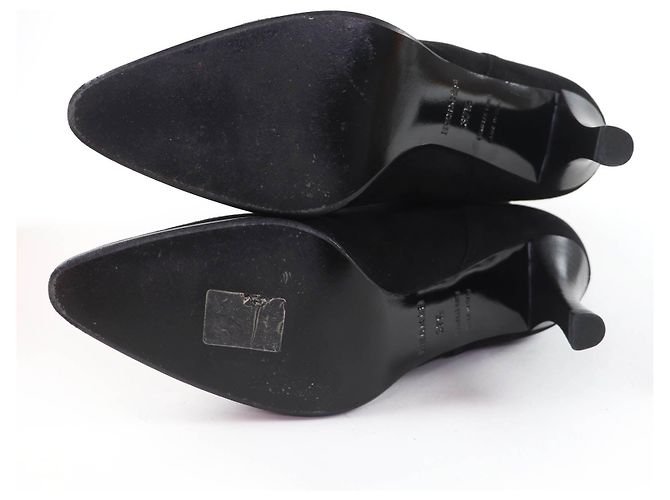 Hermès BOHEME Bottines montantes en cuir daim et ruban de soie 37.5 - vue 7