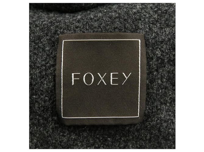 Autre Marque FOXEY langer Strickmantel aus Wolle, Seide und Kaschmir mit Nutria-Pelz - Ansicht 6