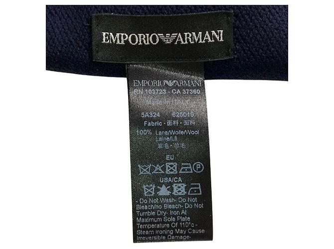 Sciarpa con logo intarsio e frange Emporio Armani - vista 5