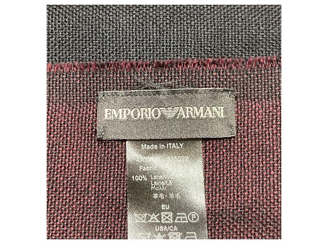 Sciarpa con logo intarsia e frange Emporio Armani - vista 3