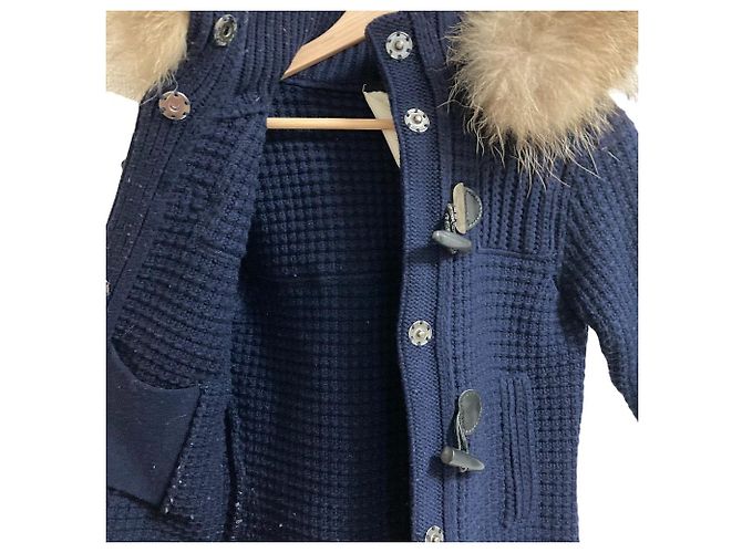Autre Marque Bark Strick-Dufflecoat mit Kapuze - Ansicht 3