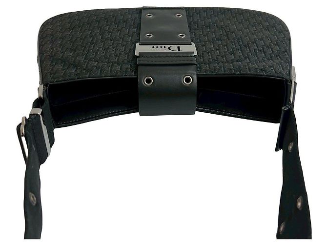 Borsa a tracolla in pelle e tela Trotter Christian Dior - vista 4