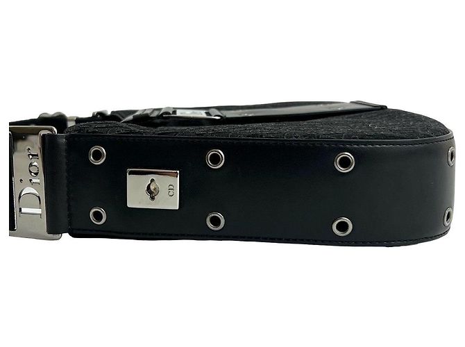 Borsa a tracolla in pelle e tela Trotter Christian Dior - vista 5