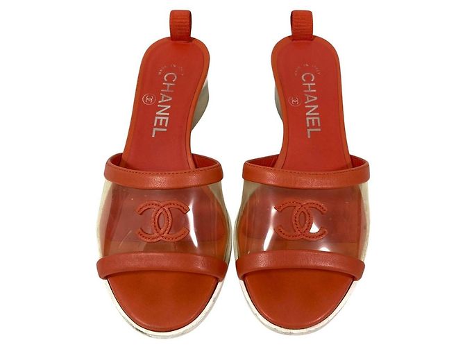 Mule Chanel Coco Mark in pelle e PVC - vista 3