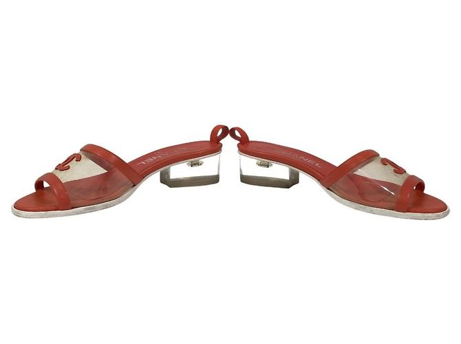 Mule Chanel Coco Mark in pelle e PVC - vista 5
