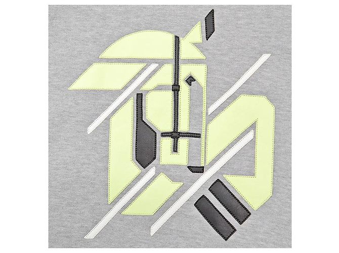 Hermès Chevaux en Symétrie Sweatshirt aus Baumwolle und Lammleder M - Ansicht 3