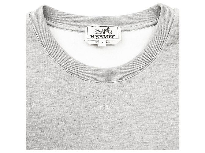 Hermès Chevaux en Symétrie Sweatshirt aus Baumwolle und Lammleder - Ansicht 2