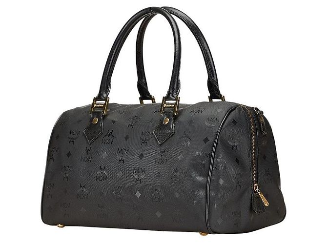 Borsa 2way MCM Visetos Logogram in nylon e pelle - vista 2