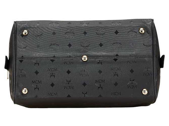 Borsa 2way MCM Visetos Logogram in nylon e pelle - vista 3