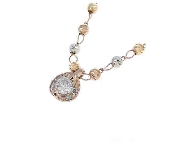 Autre Marque K10 Dreifarbgold-Diamantcollier - Ansicht 3