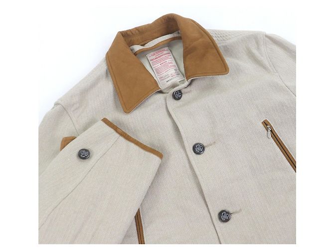 Autre Marque Chaqueta de caza NICENESS LORAN de algodón espiga y cuero de vaca - vista 2
