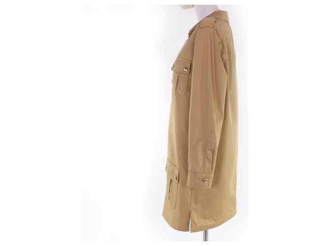 Céline Vestido safari de algodón y lino con botones Triomphe CELINE - vista 2