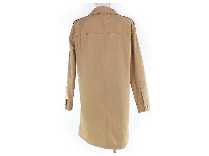 Céline Vestido safari de algodón y lino con botones Triomphe CELINE - vista 3