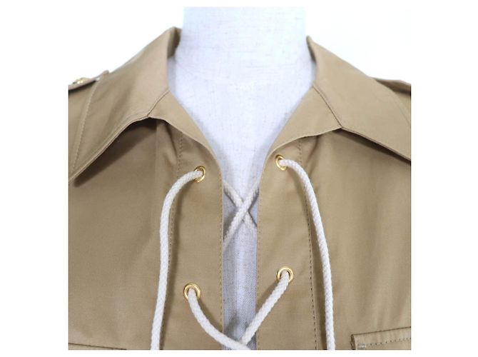 Céline Vestido safari de algodón y lino con botones Triomphe CELINE - vista 4