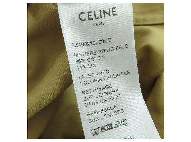 Céline Vestido safari de algodón y lino con botones Triomphe CELINE - vista 9