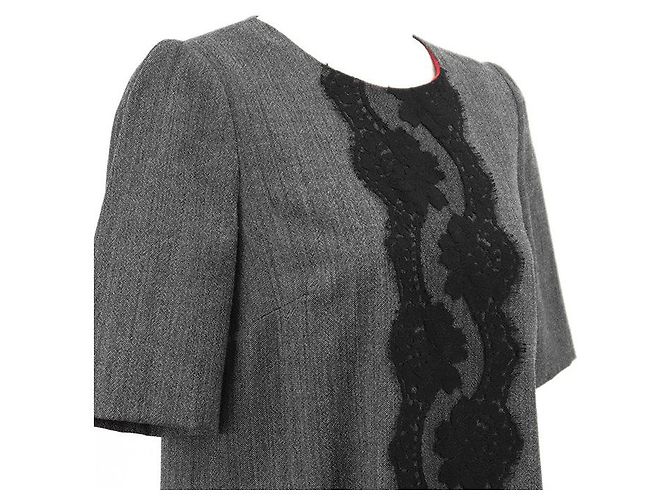 Dolce & Gabbana Abito Dolce&Gabbana in lana e cotone con pizzo floreale - vista 11