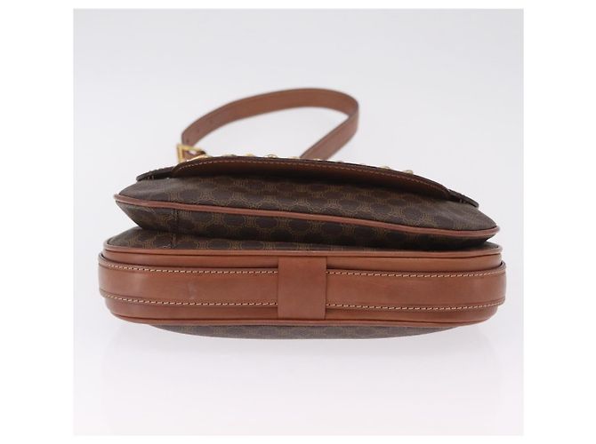 Céline CELINE Macadam Canvas Shoulder Bag PVC Leather Brown Gold - vista 11