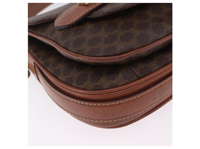 Céline CELINE Macadam Canvas Shoulder Bag PVC Leather Brown Gold - vista 12