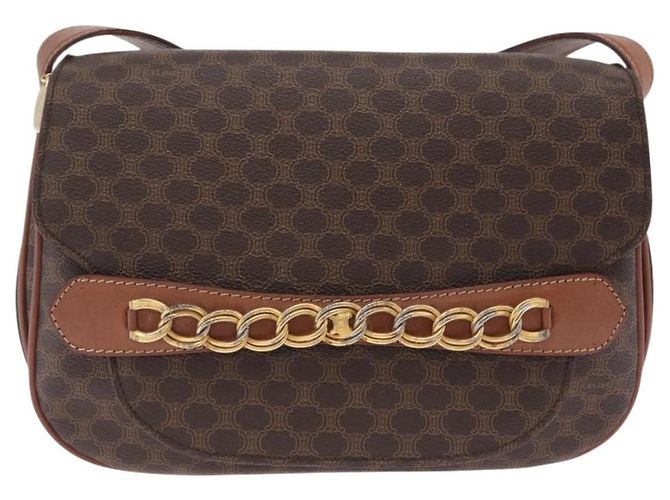 Céline CELINE Macadam Canvas Shoulder Bag PVC Leather Brown Gold - vista 2