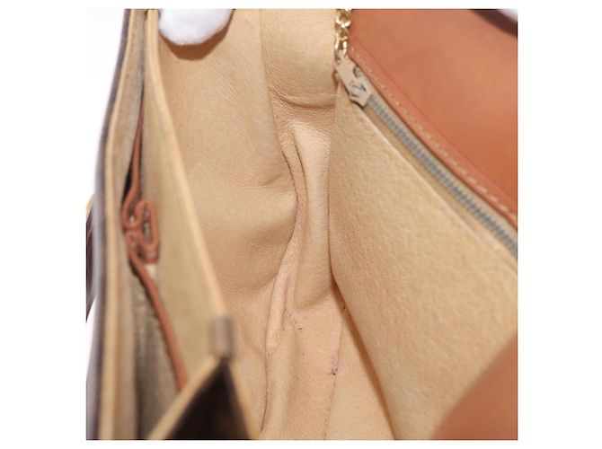 Céline CELINE Macadam Canvas Shoulder Bag PVC Leather Brown Gold - vista 21