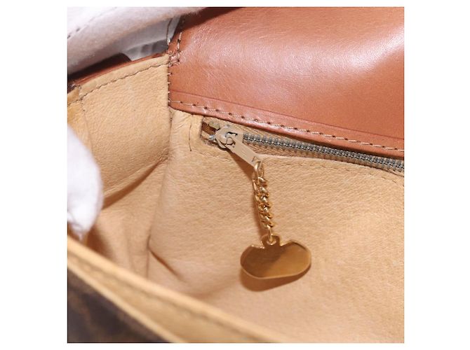 Céline CELINE Macadam Canvas Shoulder Bag PVC Leather Brown Gold - vista 25