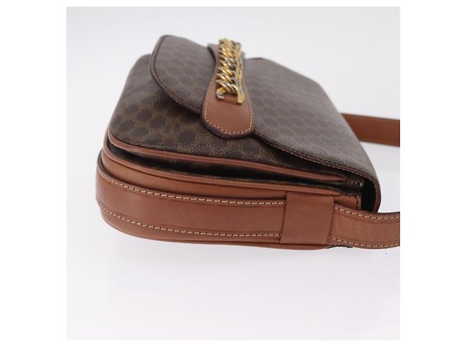 Céline CELINE Macadam Canvas Shoulder Bag PVC Leather Brown Gold - vista 4