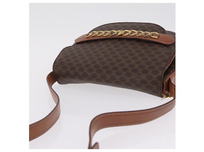 Céline CELINE Macadam Canvas Shoulder Bag PVC Leather Brown Gold - vista 6