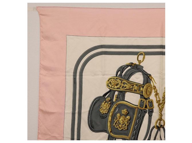 Hermès HERMES Carre 90 Scarf Silk Pink White  Brides de Gala - vista 2