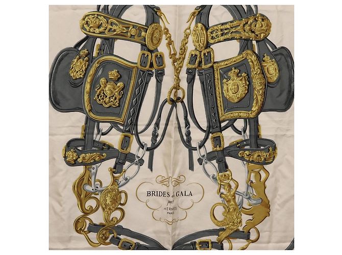 Hermès HERMES Carre 90 Scarf Silk Pink White  Brides de Gala - vista 6
