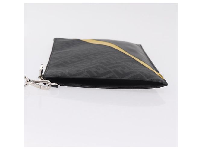 Fendi Pochette da Polso con Zip Zucca Coated Canvas e Pelle Medium - vista 4