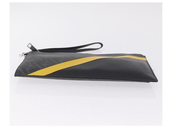 Fendi Pochette da Polso con Zip Zucca Coated Canvas e Pelle Medium - vista 5
