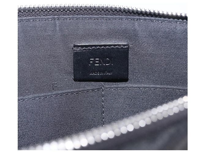 Fendi Pochette da Polso con Zip Zucca Coated Canvas e Pelle Medium - vista 7