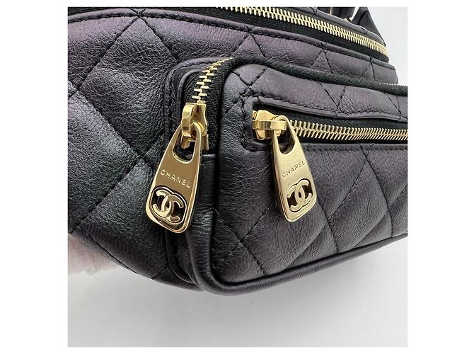 Borsello da vita Chanel in pelle matelassé nera - vista 8