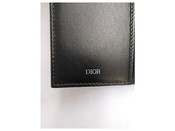 Portacarte Dior Bifold Jacquard Oblique Beige e Nero - vista 11