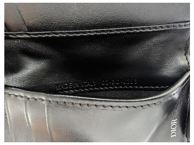 Portacarte Dior Bifold Jacquard Oblique Beige e Nero - vista 12