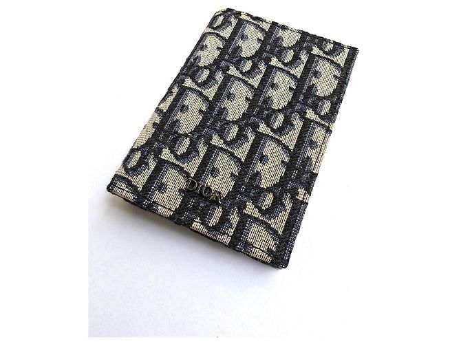 Portacarte Dior Bifold Jacquard Oblique Beige e Nero - vista 3