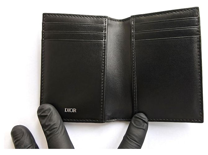 Portacarte Dior Bifold Jacquard Oblique Beige e Nero - vista 8
