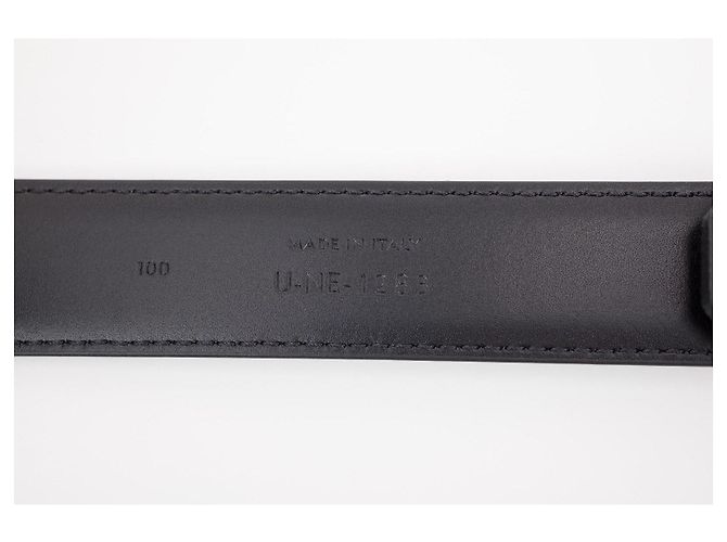 Céline Celine Triomphe 25mm Medium Belt Black Leather Gold Buckle - view 5
