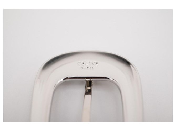 Céline Celine Medium Western Belt 25mm Black Leather Silver Buckle - view 4