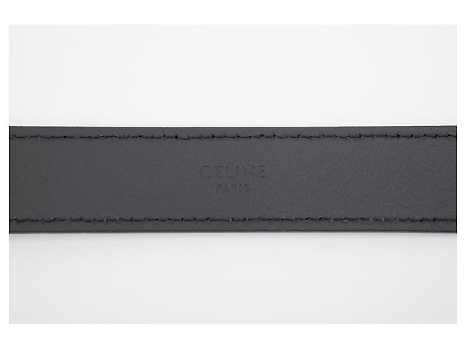 Céline Celine Medium Western Belt 25mm Black Leather Silver Buckle - view 6