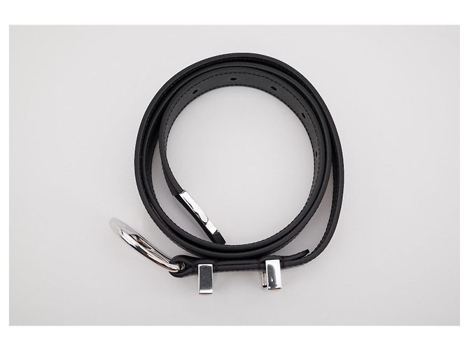 Céline Celine Medium Western Belt 25mm Black Leather Silver Buckle - view 9